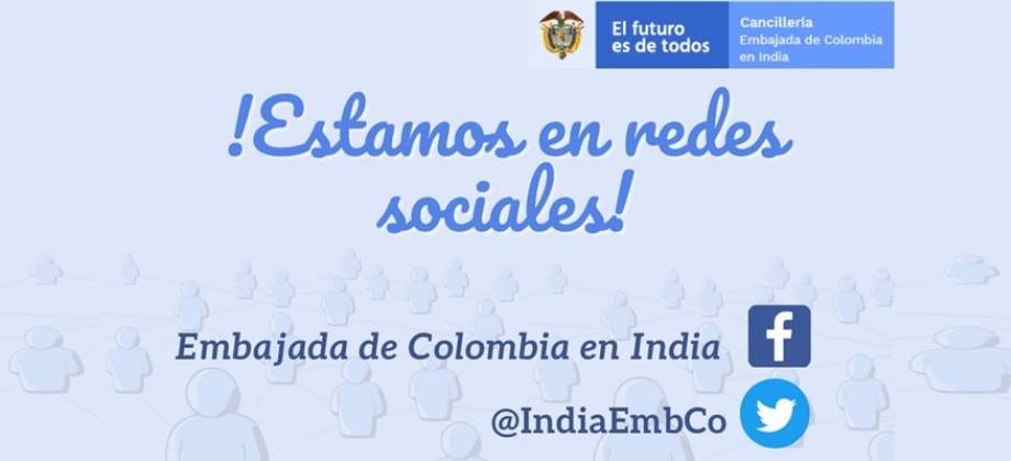 En los perfiles de la Embajada de Colombia en Twitter y Facebook se comparte información institucional, trámites y actividades 