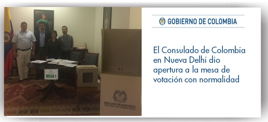 Consulado de Colombia en Nueva Delhi dio apertura a la mesa de votación con normalidad 