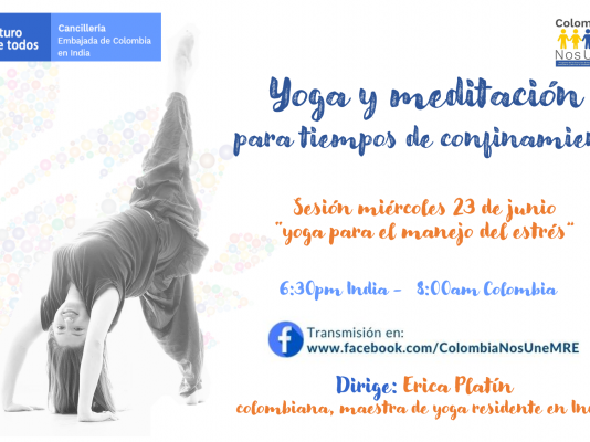 Colombianos en India participaron en las sesiones virtuales “yoga y meditación en tiempos de confinamiento”