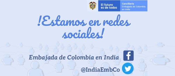 En los perfiles de la Embajada de Colombia en Twitter y Facebook se comparte  información institucional, trámites y actividades ¡Síguenos!