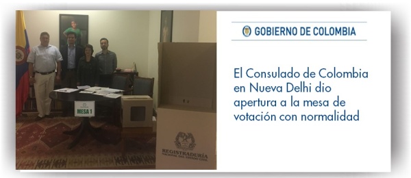 Consulado de Colombia en Nueva Delhi dio apertura a la mesa de votación con normalidad 
